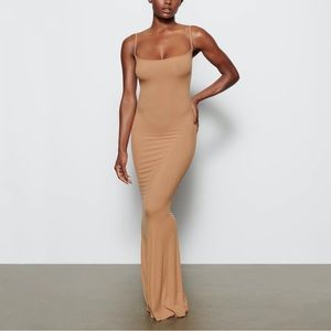 SOLD: Skims Caramel soft lounge dress xs